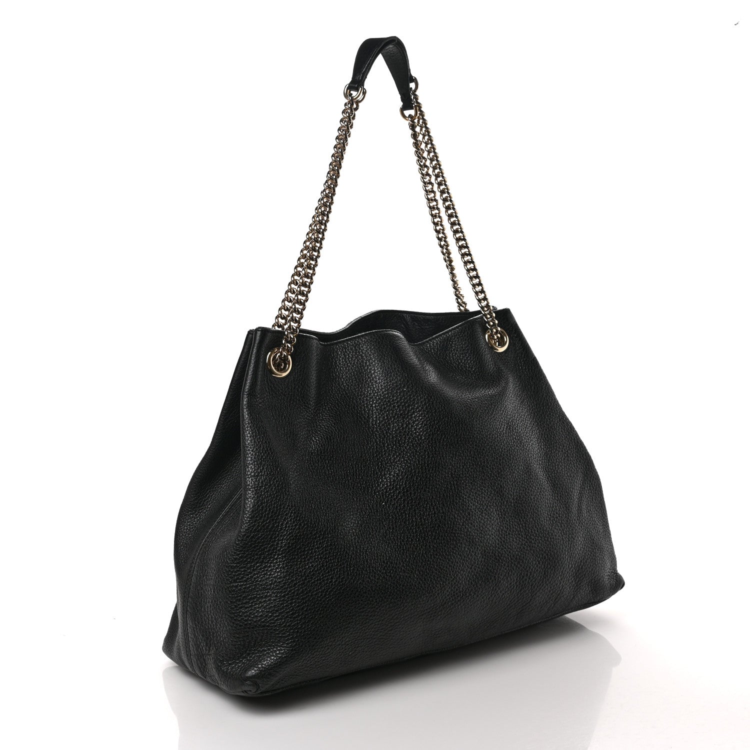 Gucci Pebbled Calfskin Large Soho Chain Shoulder Bag Black 4 of 10