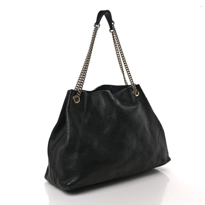 Gucci Pebbled Calfskin Large Soho Chain Shoulder Bag Black 4 of 10