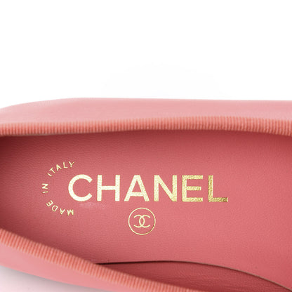 Chanel Lambskin Cap Toe CC Ballerina Flats 37.5 Pink 7 of 11