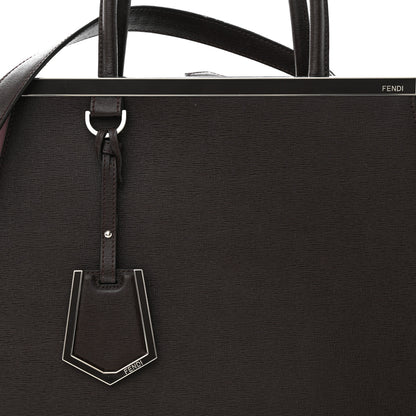 Fendi Vitello Elite Colorblock Regular 2Jours Tote Caffe Black Bordeaux Glicine 8 of 16