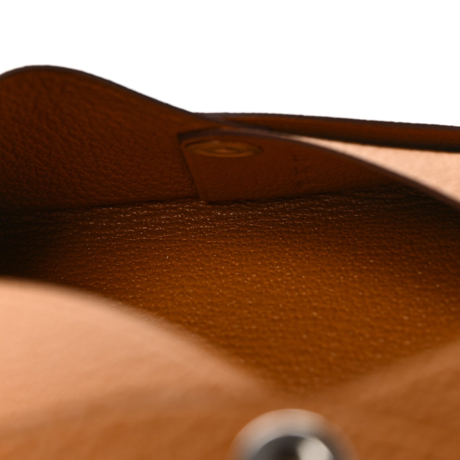 Hermes Chevre Mysore Calvi Card Case Caramel 7 of 8