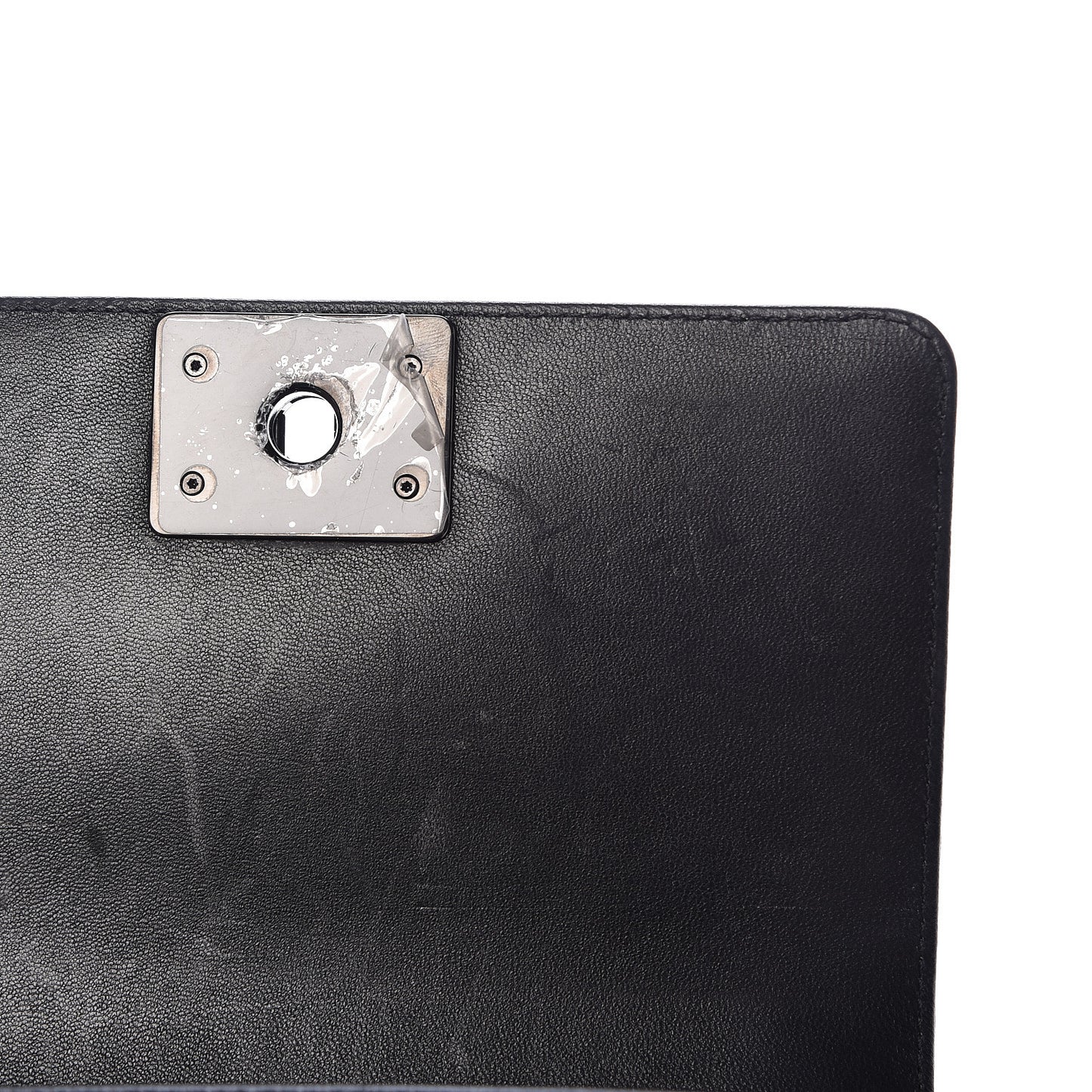 Lambskin Satin LED Metal Small Boy Flap Black