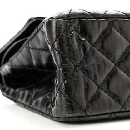 Chanel Metallic Calfskin Striped 2.55 Reissue 226 Flap Black 8 of 9