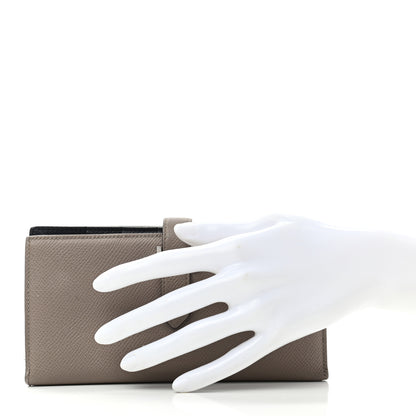 Hermes Epsom Bearn Verso Gusset Wallet Gris Tourterelle Bleu Indigo 2 of 15