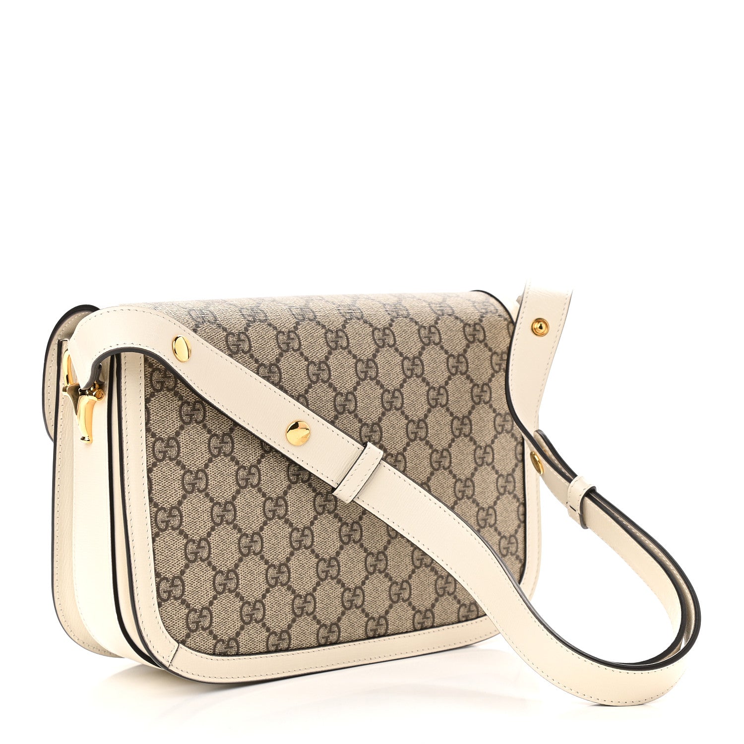 Gucci GG Supreme Monogram Horsebit 1955 Shoulder Bag Beige Mystic White 3 of 9