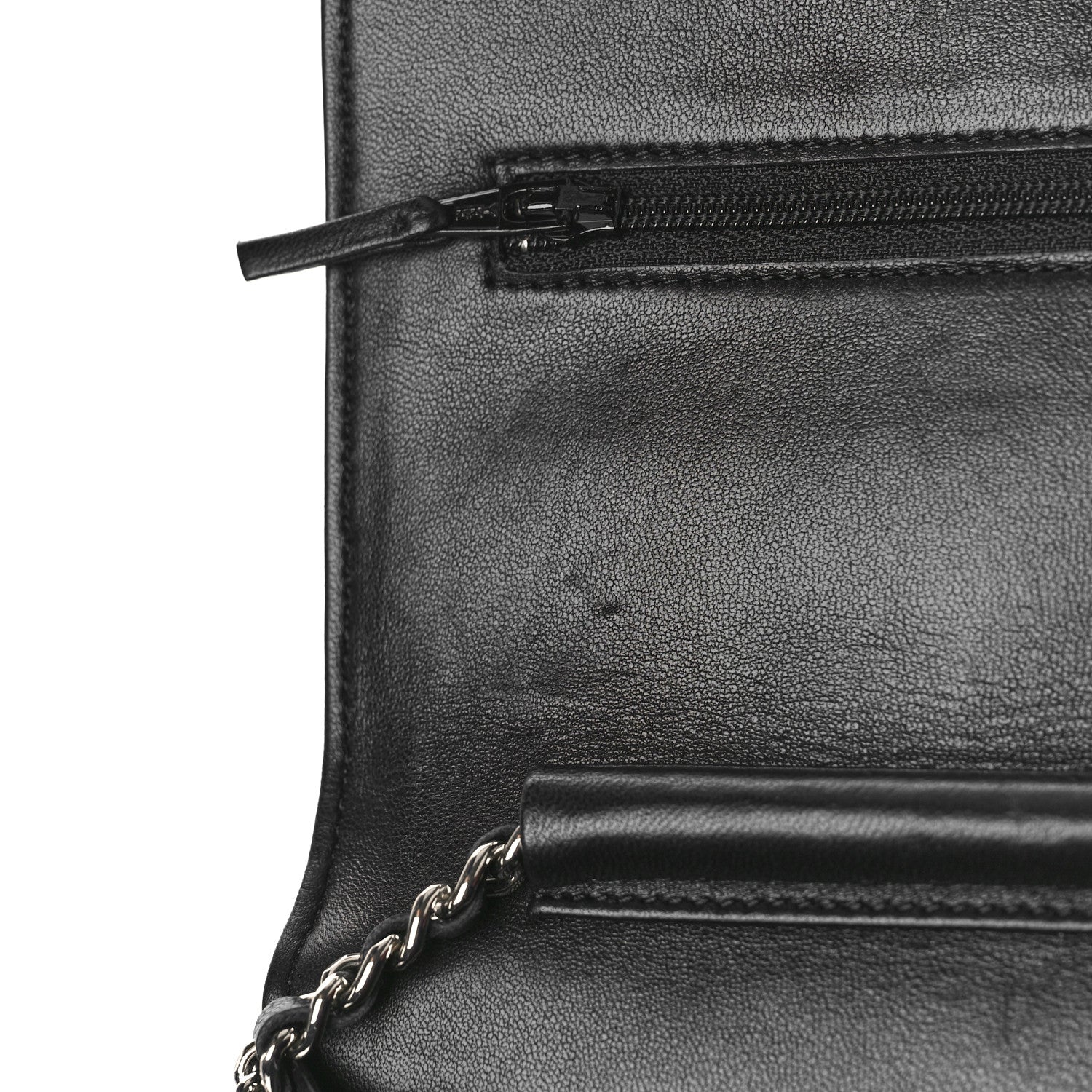 Chanel Lambskin Quilted Wallet On Chain WOC Black 10 of 11