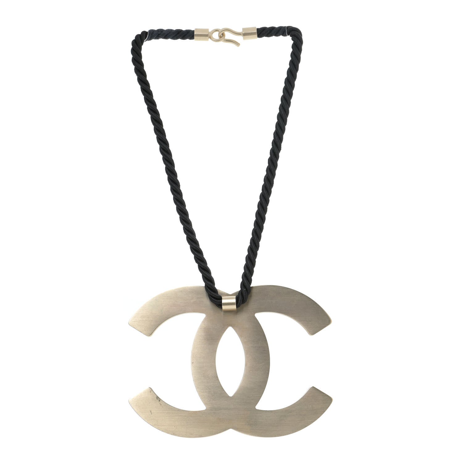 Chanel Enamel CC Rope Necklace Black 4 of 7