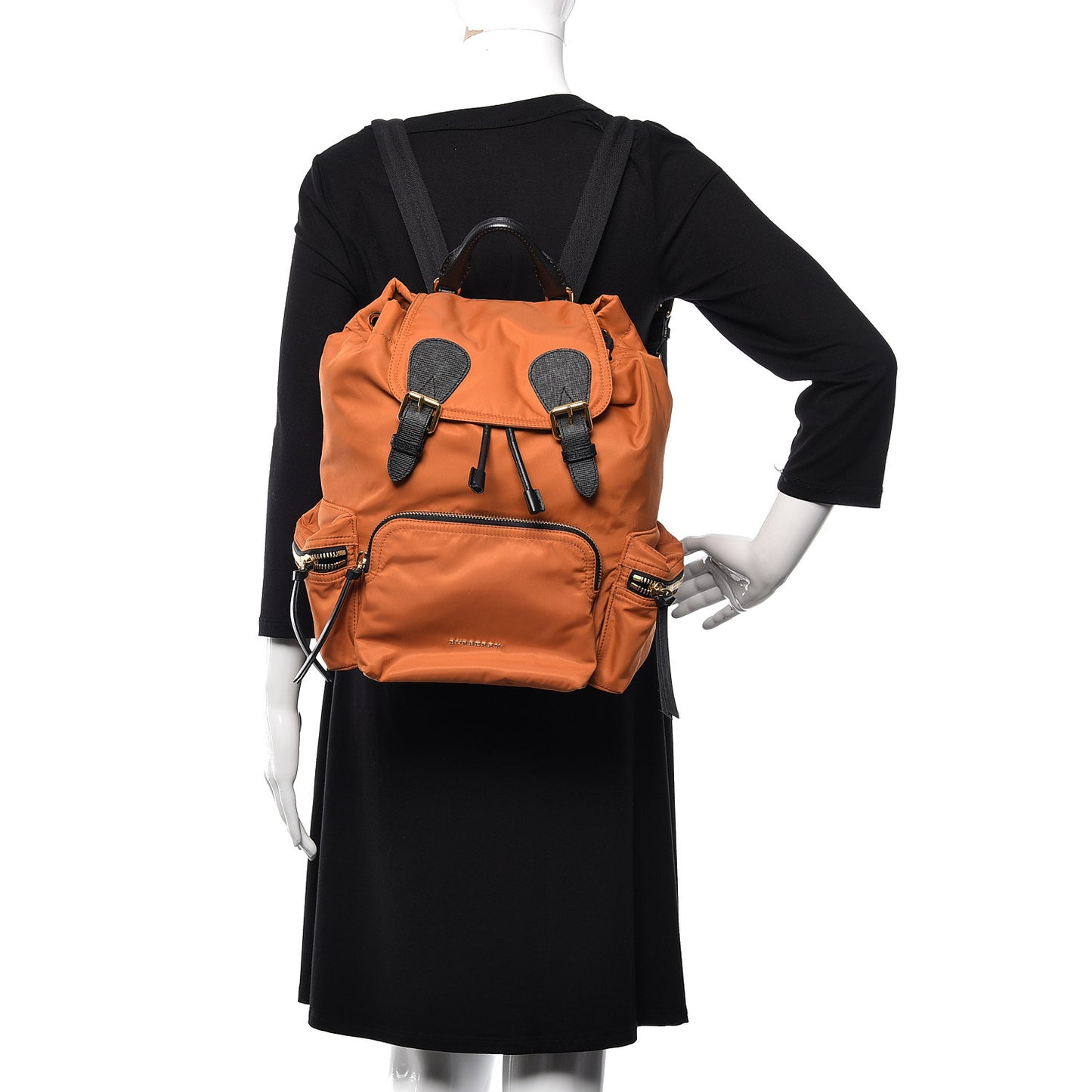 Nylon Medium Rucksack Backpack Clementine