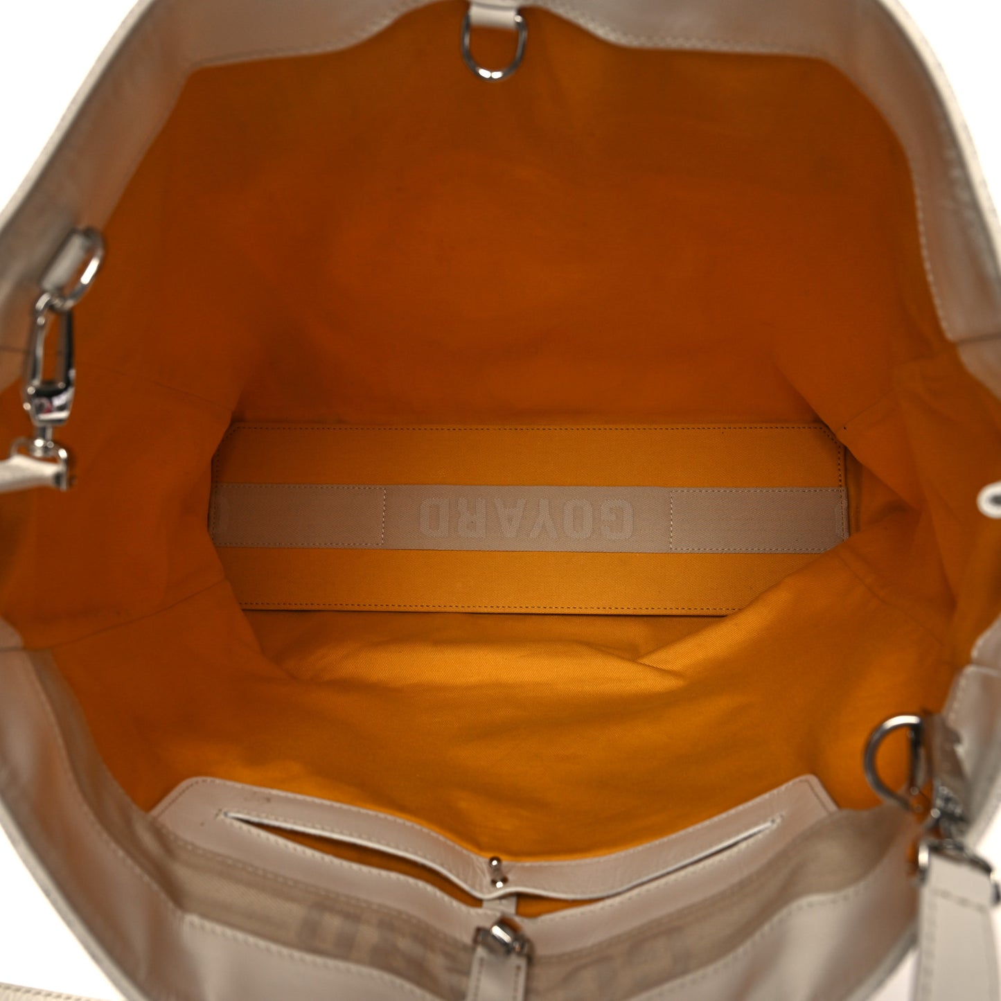 Goyardine Voltaire III Tote White