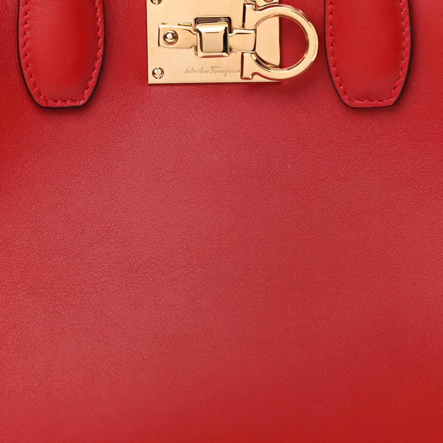 Salvatore Ferragamo Calfskin Small Studio Box Bag Red 8 of 10