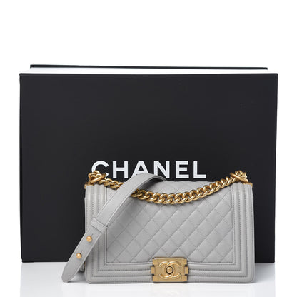 Chanel Caviar Quilted Medium Boy Flap Grey 8 of 8