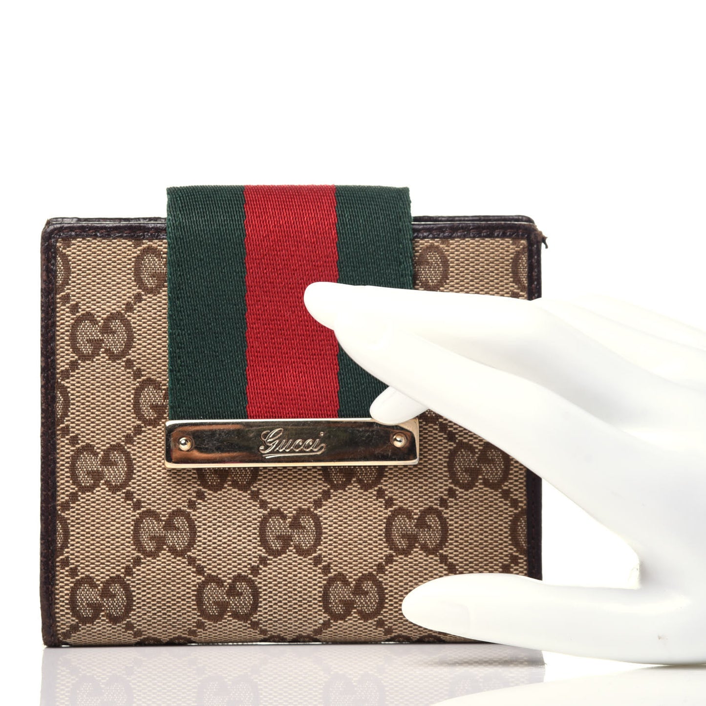 Monogram Web Ladies Web French Wallet Brown