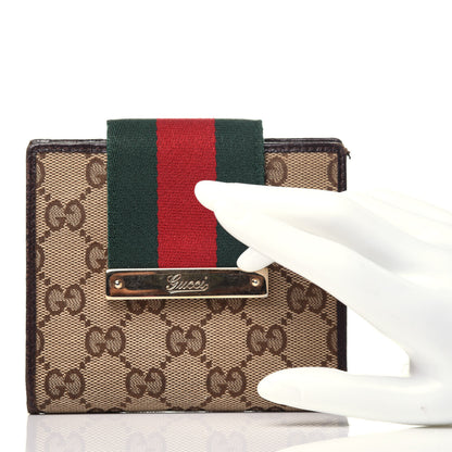 Gucci Monogram Web Ladies Web French Wallet Brown 2 of 13