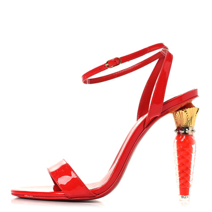 Christian Louboutin Patent Glossy Lipgloss Queen 100 Sandals 38 Ole 38 Ole 1 of 8
