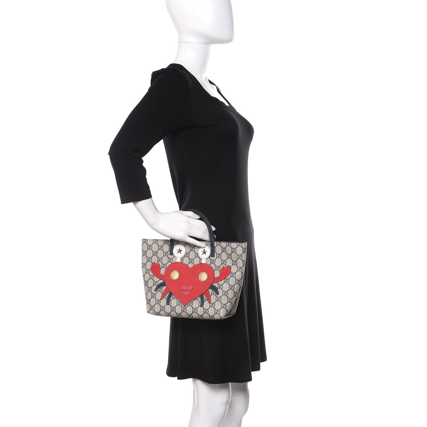 GG Supreme Monogram Childrens Crab Tote Navy