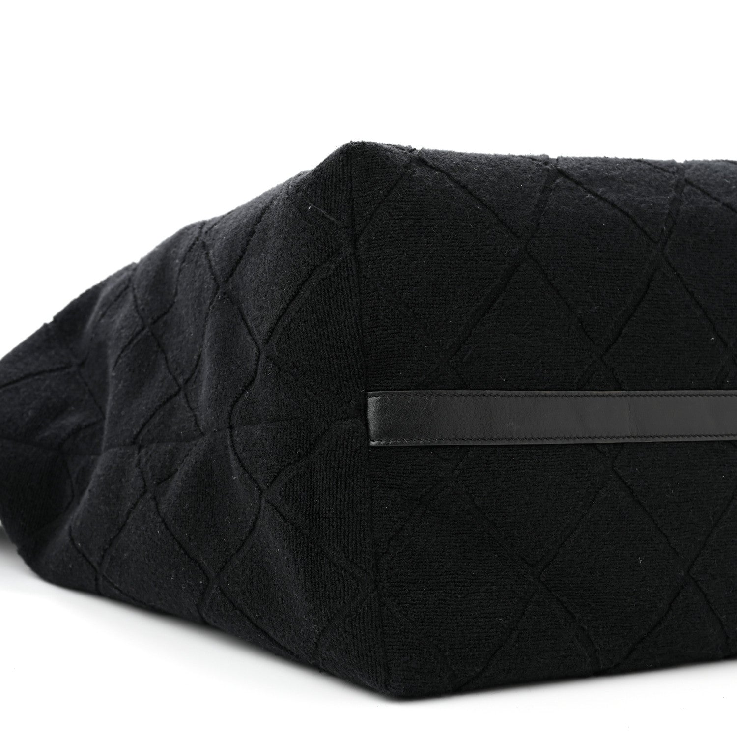 Chanel Terry Cotton CC Beach Tote Set Black 9 of 13