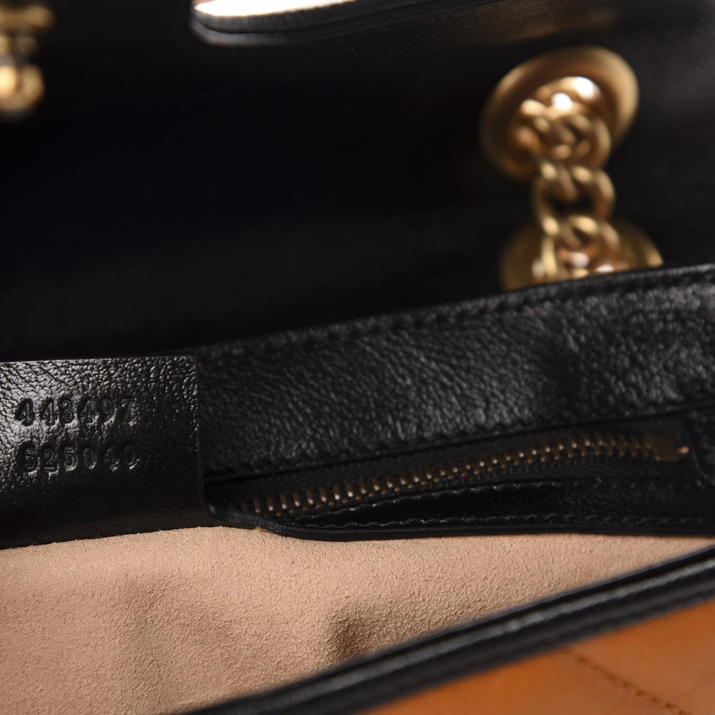 Vintage Effect Calfskin Matelasse Diagonal Small Torchon GG Marmont Shoulder Bag Cognac Black