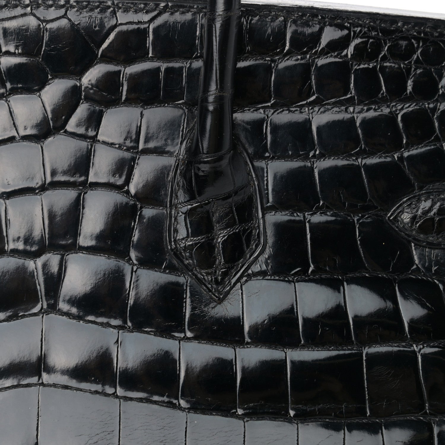 Hermes Shiny Niloticus Crocodile Birkin 35 Black 9 of 37