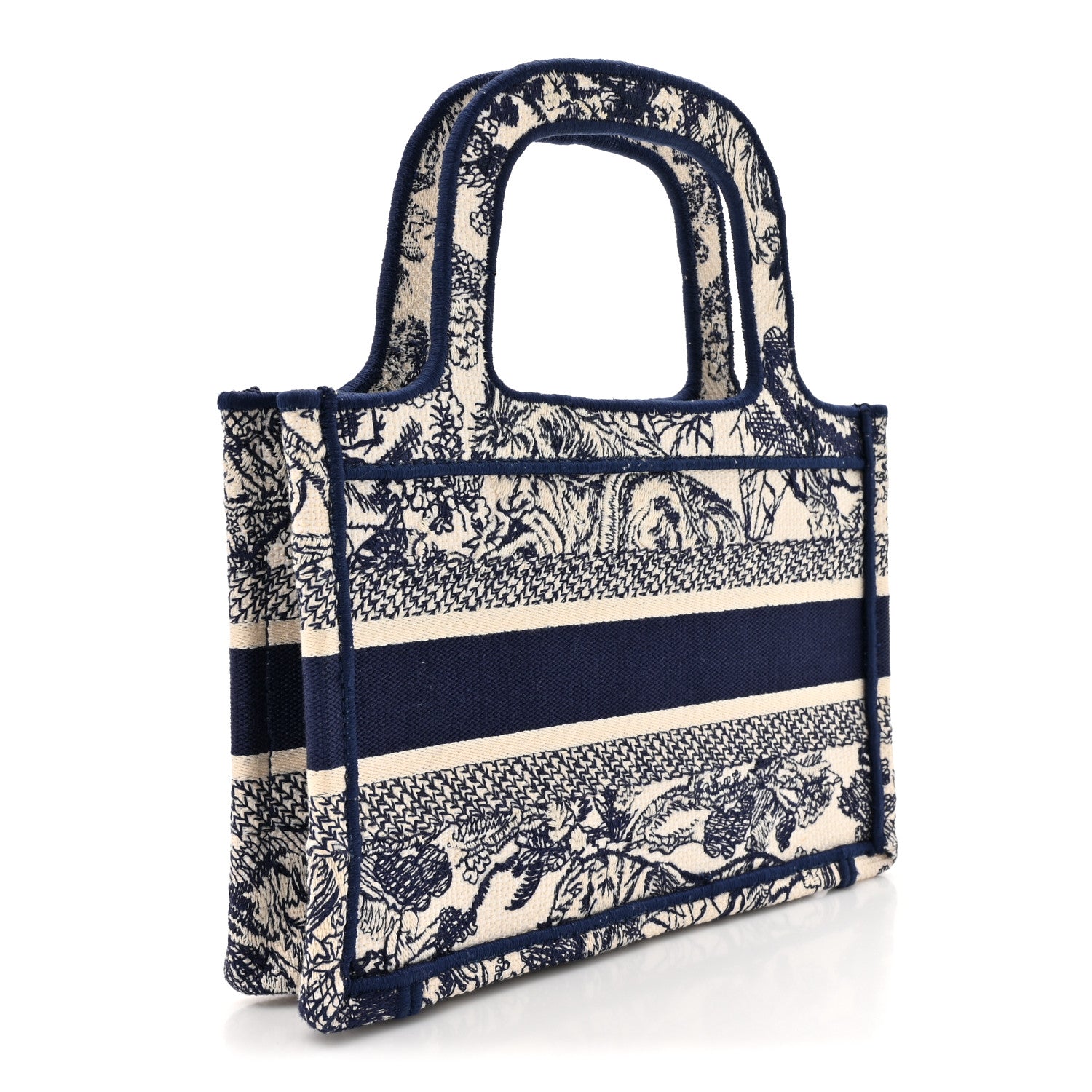 Christian Dior Canvas Embroidered Mini Toile De Jouy Book Tote Blue 3 of 10