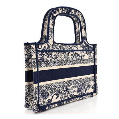 Christian Dior Canvas Embroidered Mini Toile De Jouy Book Tote Blue 3 of 10