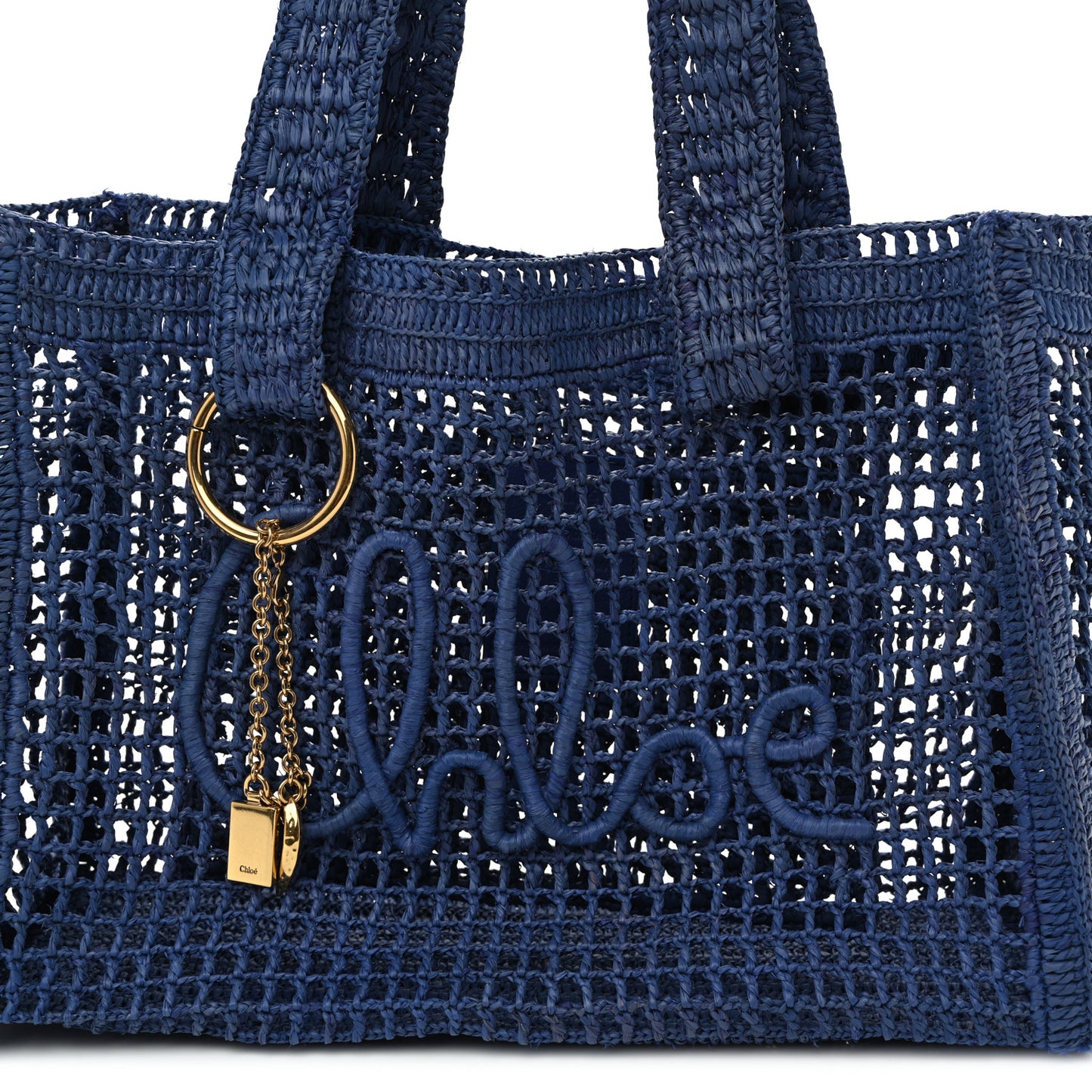 Raffia Summer Banana East West Tote Ashes Blue