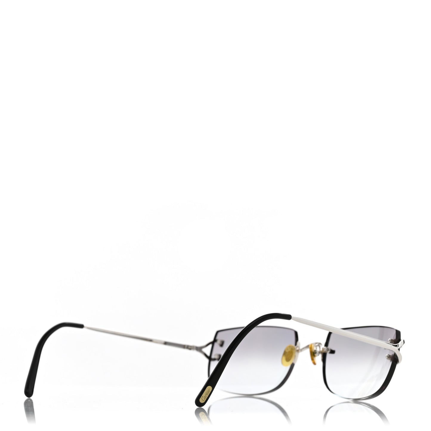 Metal Rimless C Decor Sunglasses Grey