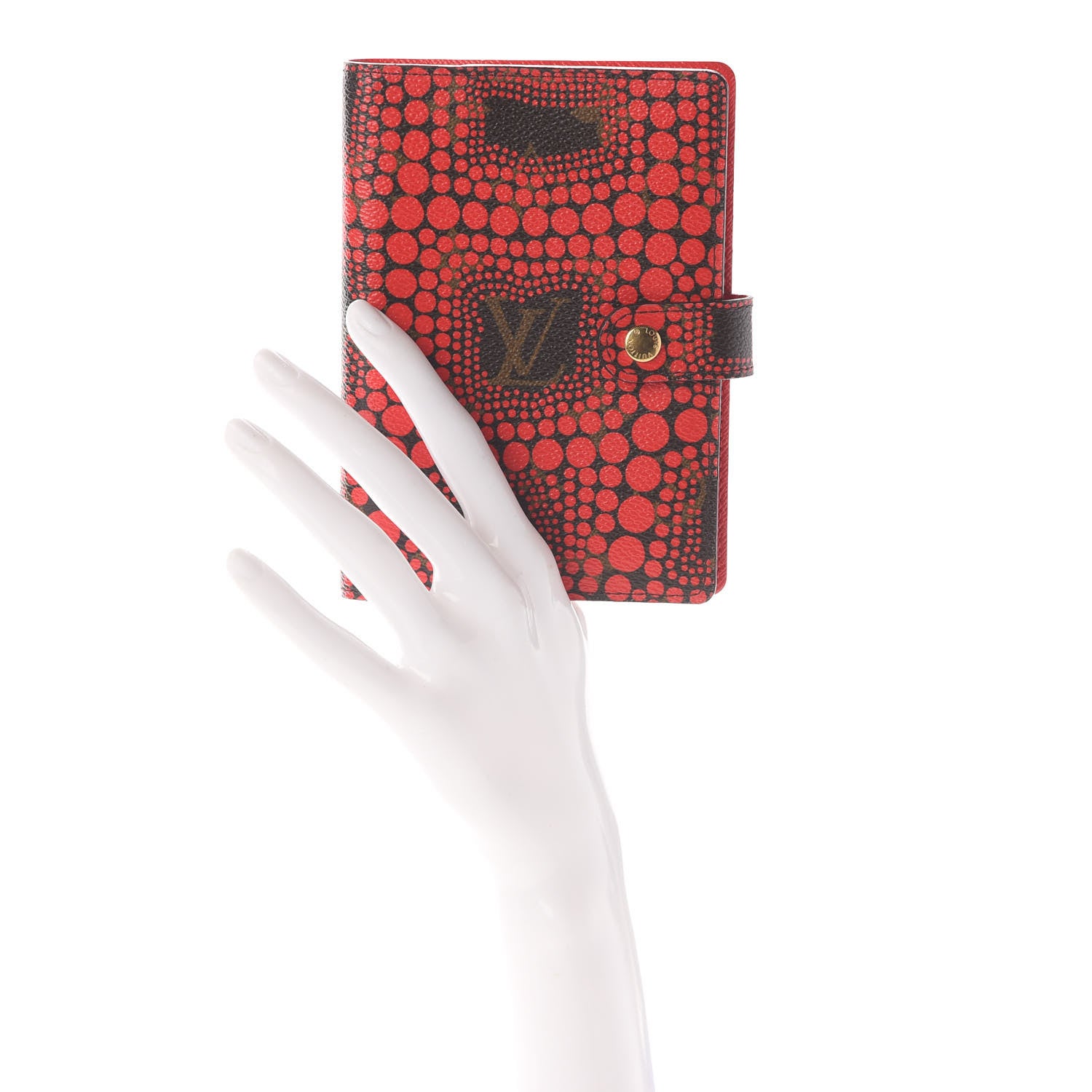 Louis Vuitton Monogram Kusama Town Small Ring Agenda Cover Red 2 of 6