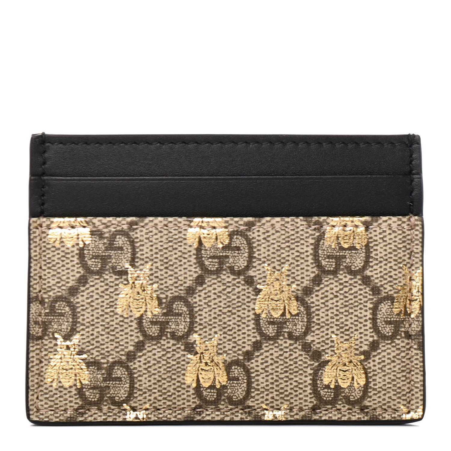 Gucci GG Supreme Monogram Bees Card Holder Black 1 of 7