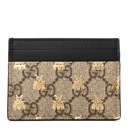 Gucci GG Supreme Monogram Bees Card Holder Black 1 of 7