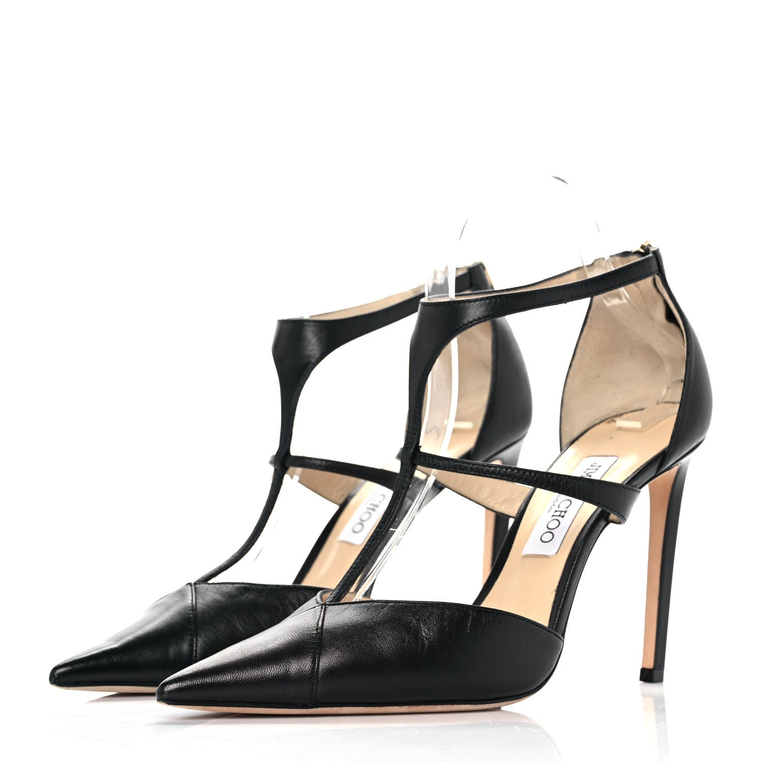 Jimmy Choo Calfskin Saoni 100 Pumps 40 Black 3 of 7