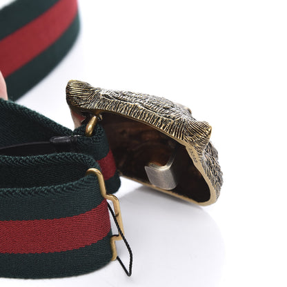 Gucci Web Feline Buckle Belt 90 36 Green Red 4 of 4