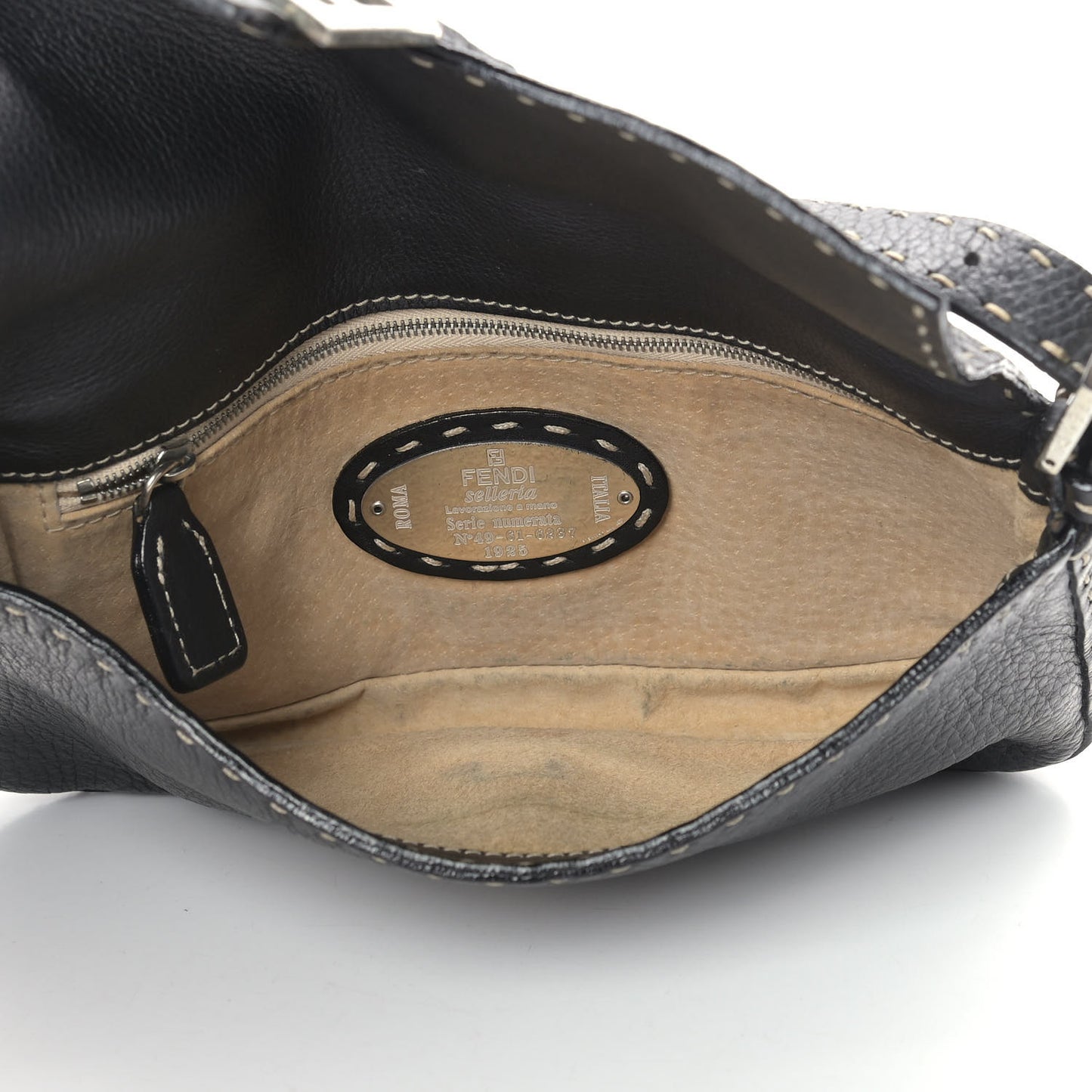 Calfskin Romano Selleria Baguette Black