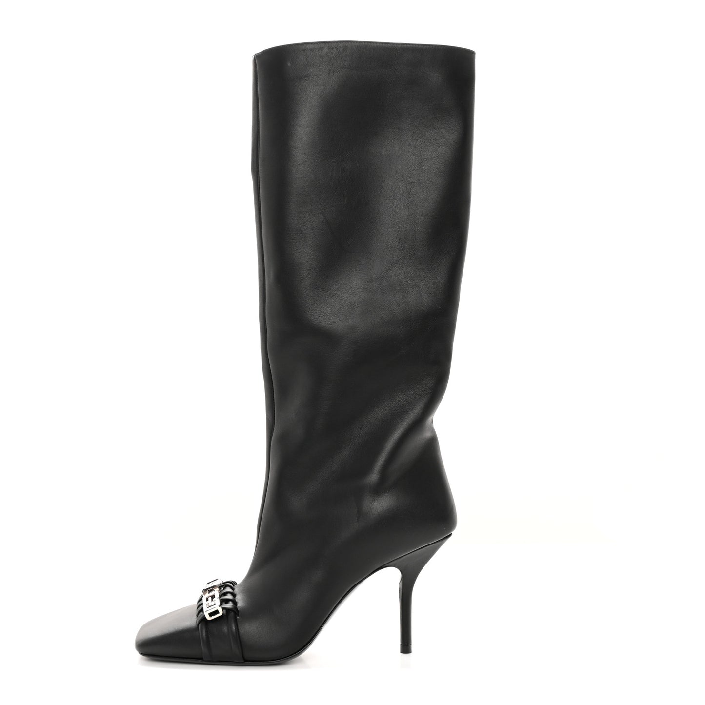 Smooth Calfskin 4G Square Toe Boots 36 Black