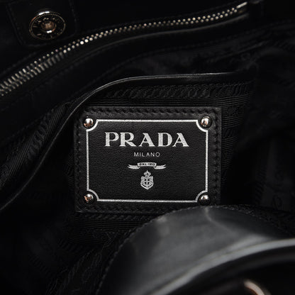 Prada Nylon Tessuto Soft Calf Tote Nero Black 7 of 8