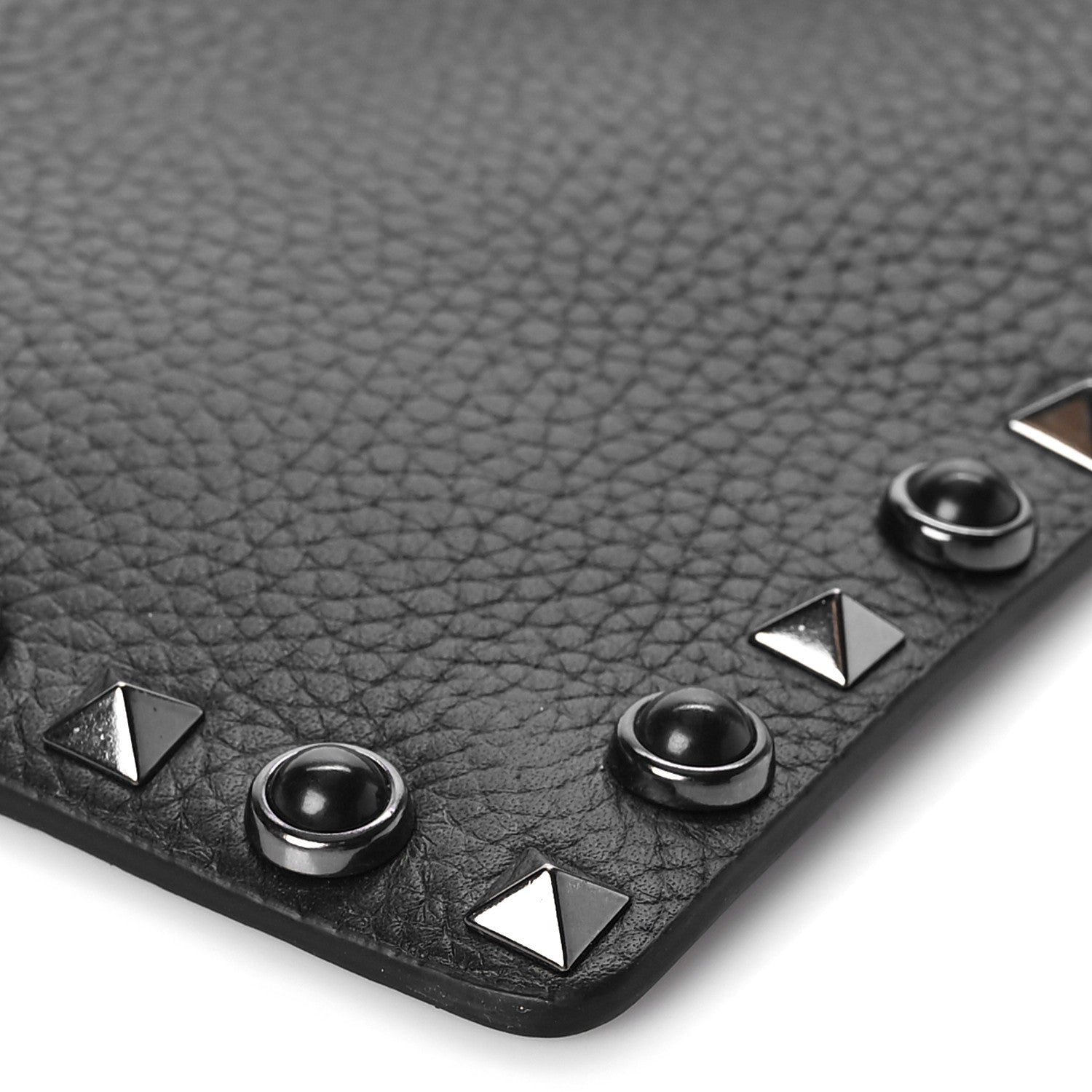 Valentino Garavani Pebbled Calfskin Rockstud Rolling Envelope Clutch Black 8 of 8