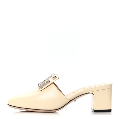 Gucci Malaga Kid Crystal Square G Madelyn Mules 35 Vintage White 1 of 7