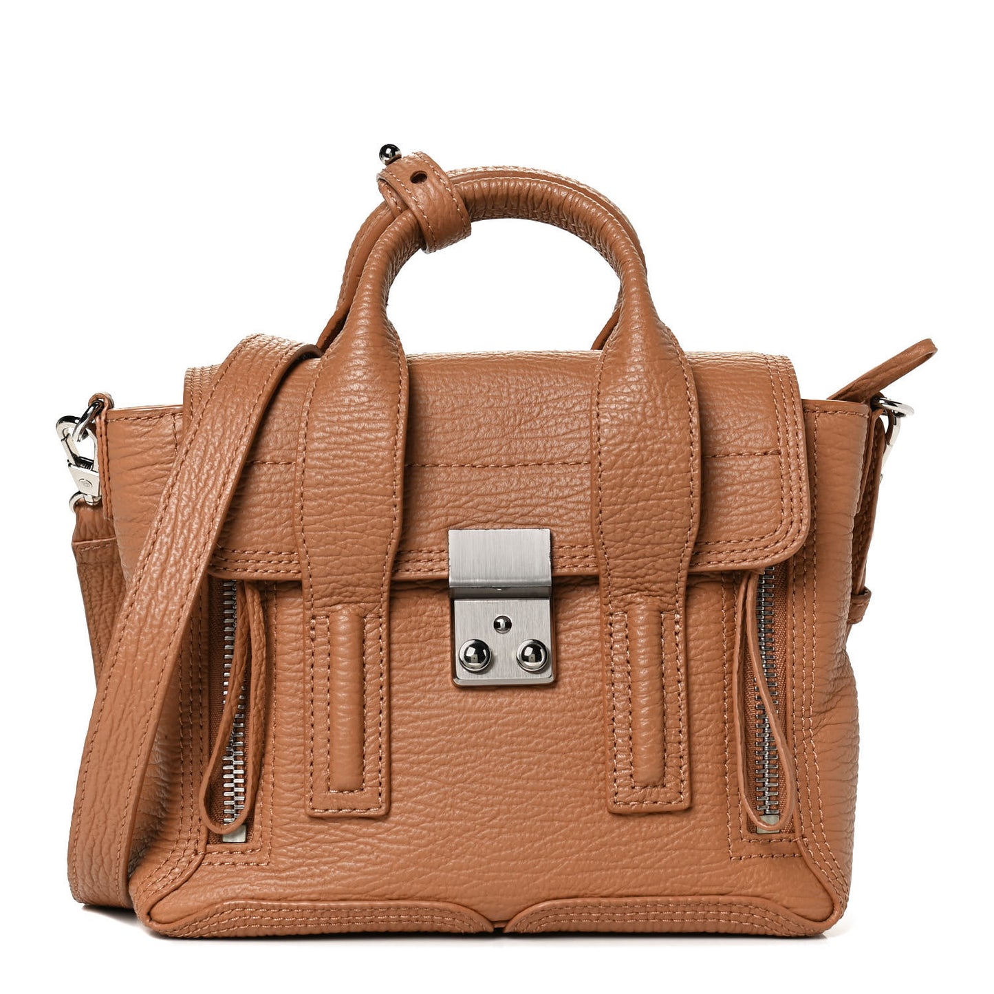Textured Calfskin Mini Pashli Satchel Tan