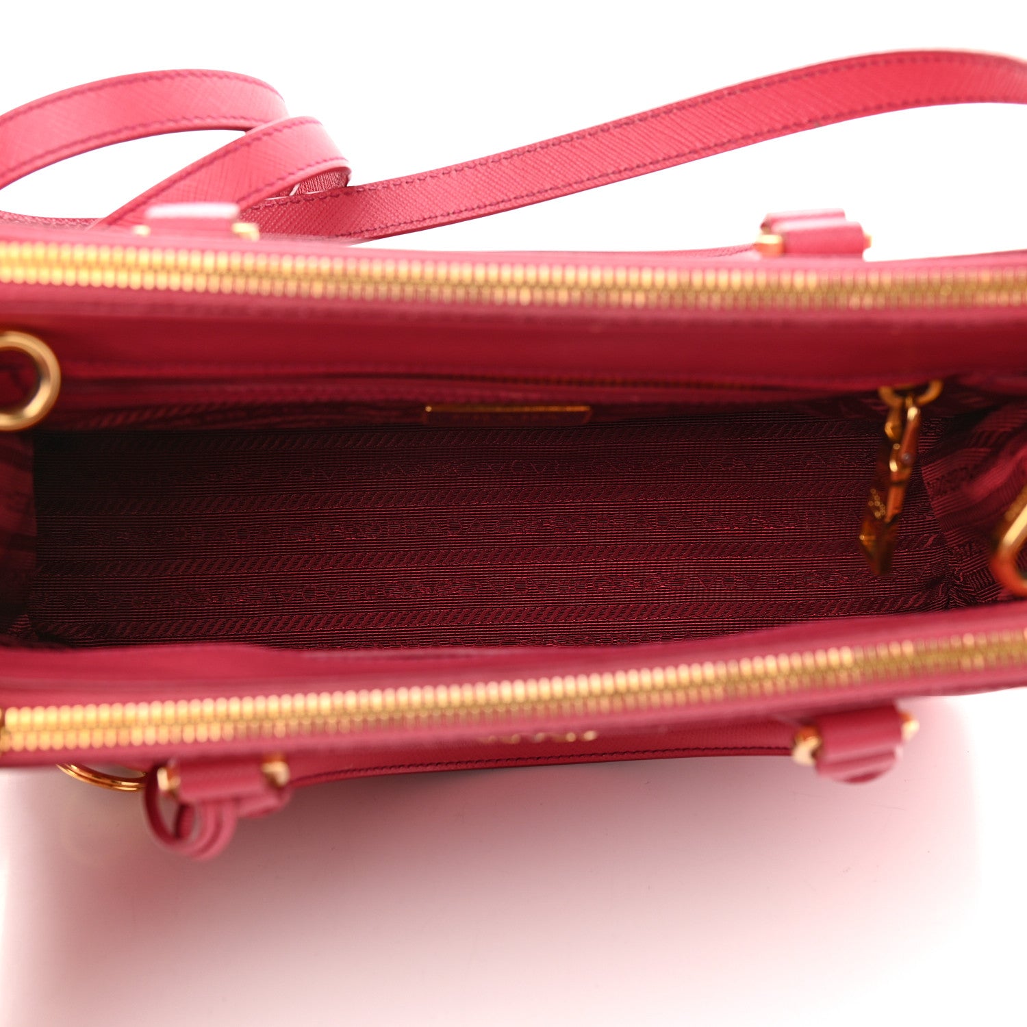 Prada Saffiano Small Galleria Double Zip Tote Peonia 5 of 13