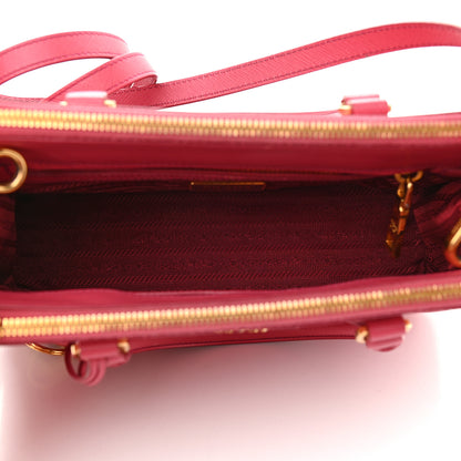 Prada Saffiano Small Galleria Double Zip Tote Peonia 5 of 13