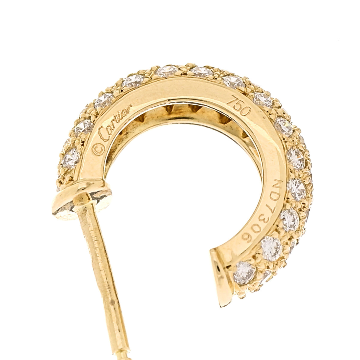 Cartier 18K Yellow Gold Diamond Etincelle De Cartier Hoop Earrings 4 of 4