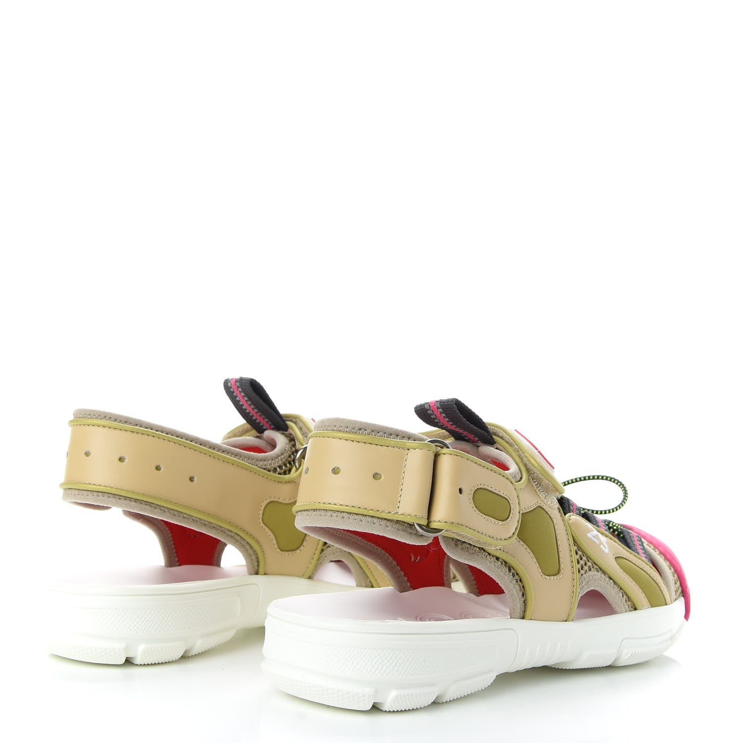 Gucci Mesh Fabric Tinsel Sport Sandals 37 Loess Sand Box Pink 4 of 9