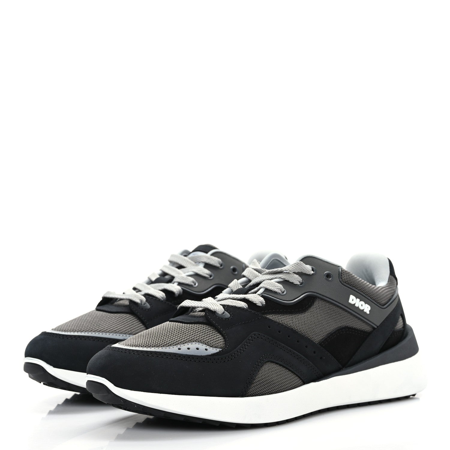 Christian Dior Technical Mesh Calfskin Mens B29 Sneakers 42 Black Grey 3 of 7