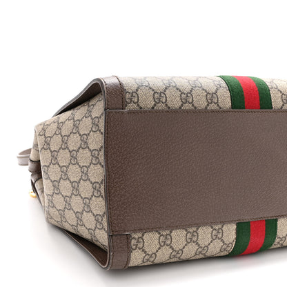 Gucci GG Supreme Monogram Web Medium Ophidia Tote Bag Brown 9 of 11