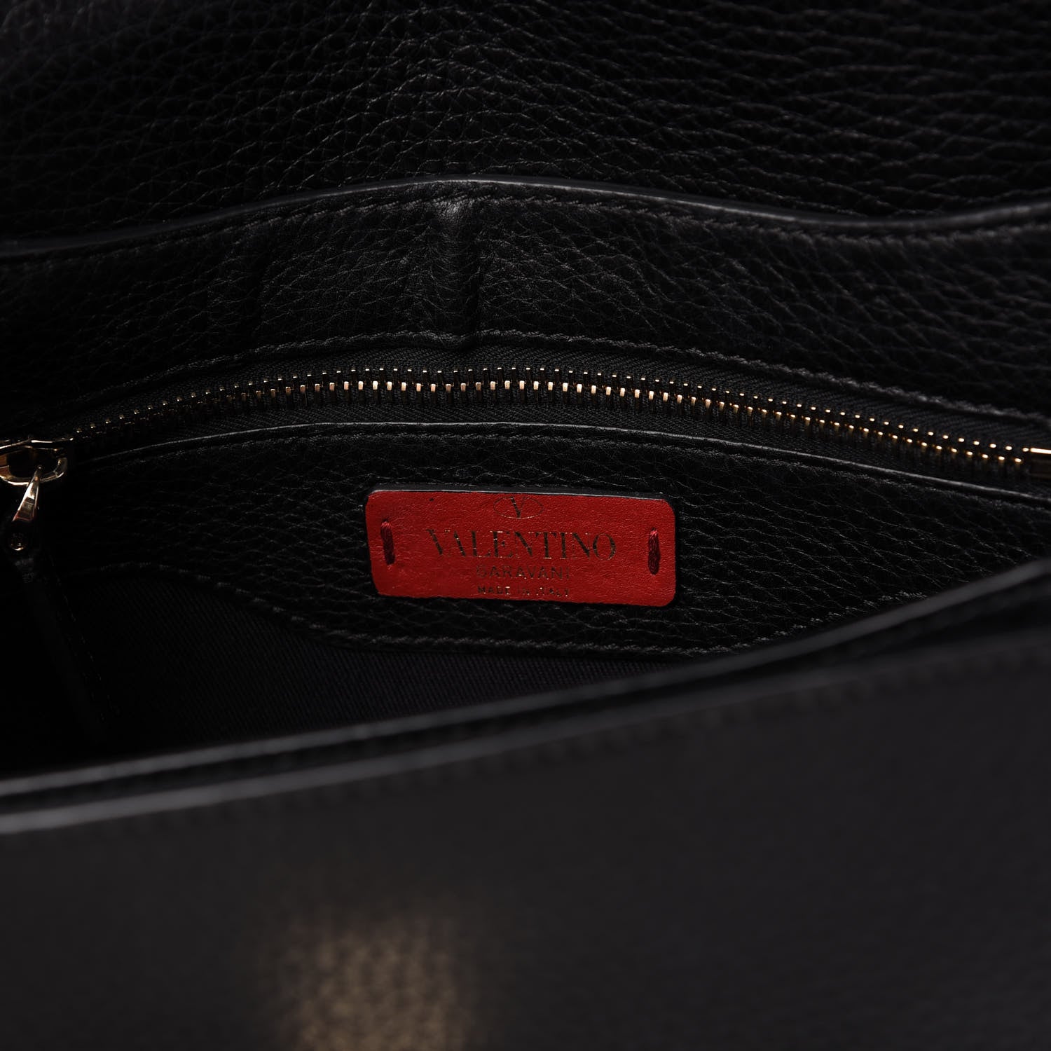 Valentino Garavani Pebbled Calfskin Rockstud Flap Saddle Bag Black 8 of 10