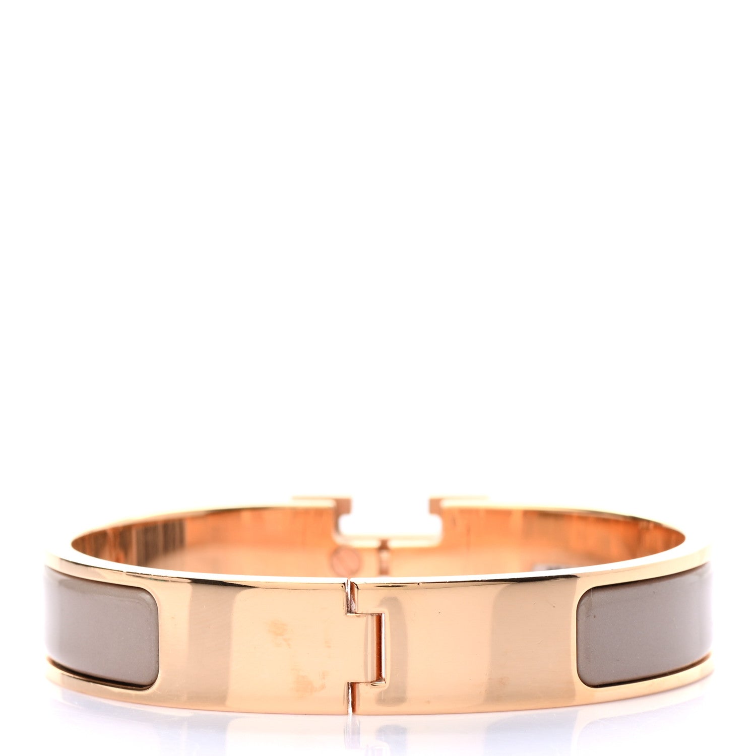 Hermes Enamel Narrow Clic Clac H Bracelet PM Marron Glace 3 of 4