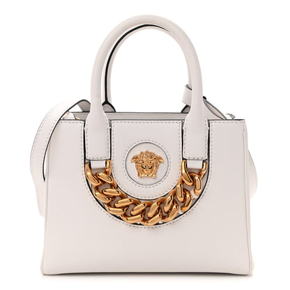 Versace Grained Calfskin Small La Medusa Chain Tote White 1 of 10