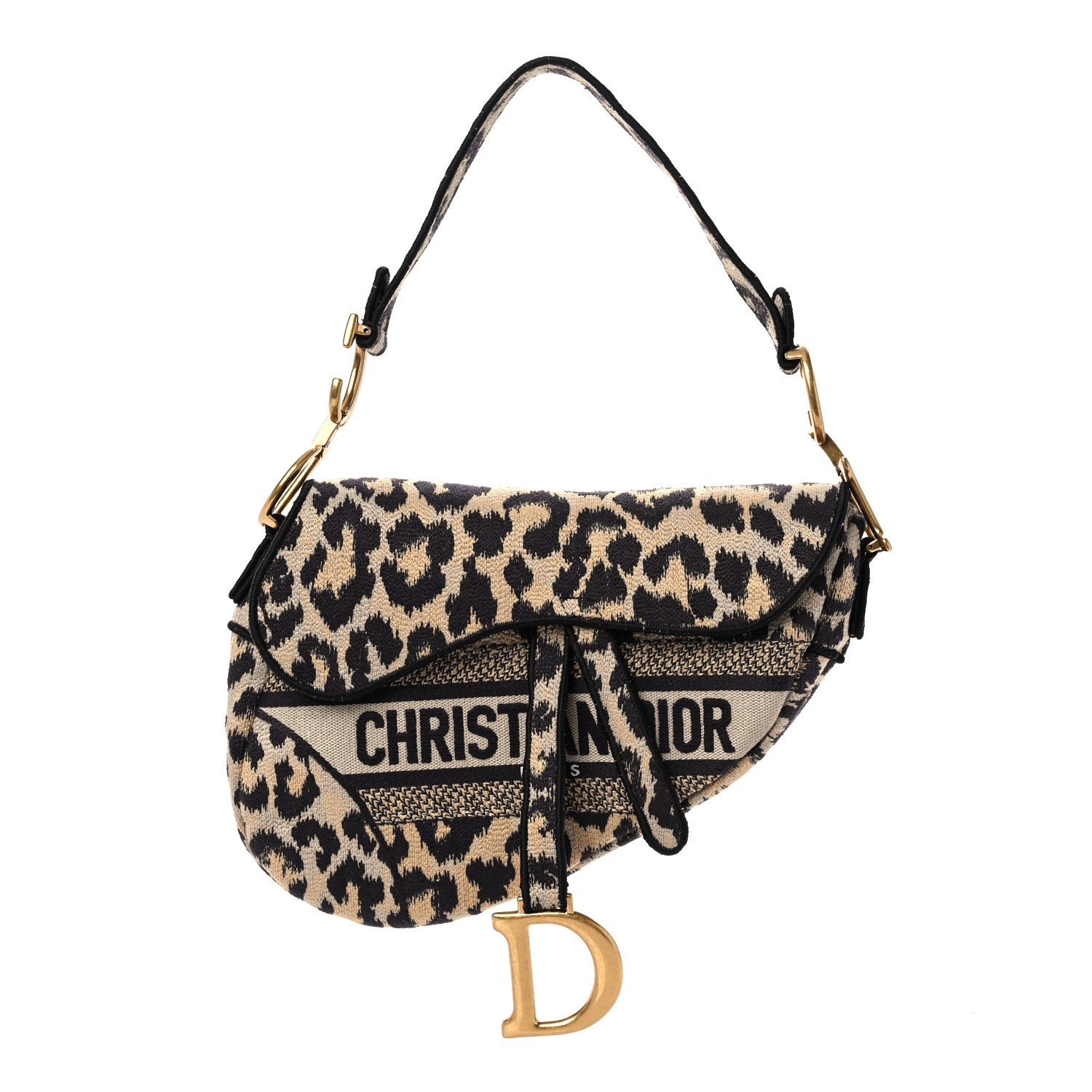 Christian Dior Canvas Mizza Embroidered Saddle Bag Beige Multicolor 1 of 11