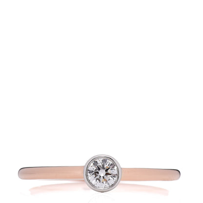 Tiffany 18K Rose Gold Platinum Diamond .16ct Bezet Ring 49 5 1 of 6