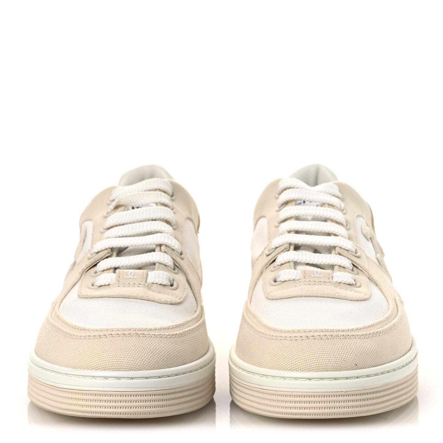 Cotton Sneakers 40 Light Beige White