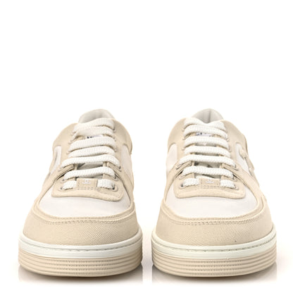 Chanel Cotton Sneakers 40 Light Beige White 3 of 11